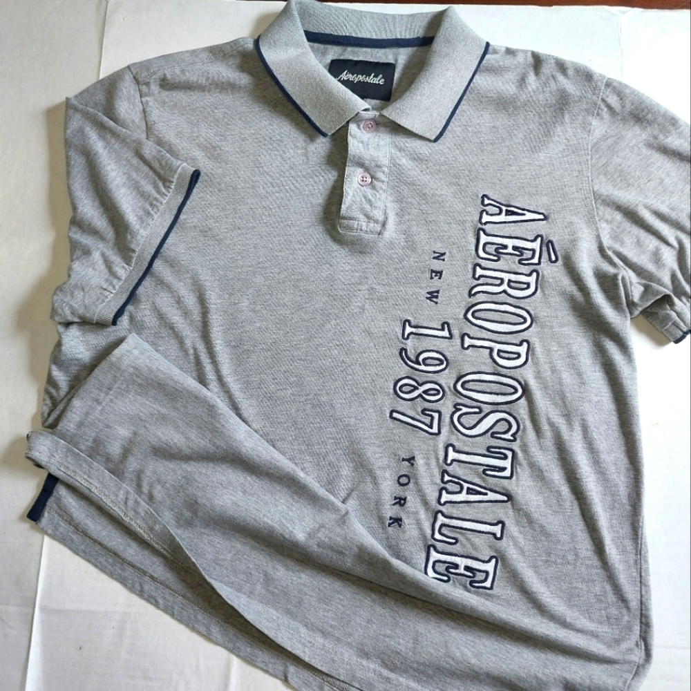 Aeropostale gray, short sleeve polo size XL